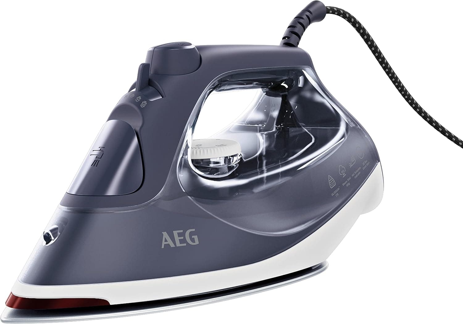 AEG SI6-1-2MN Ferro a vapor de 2400W, Golpe de vapor 200 g/min, vapor contínuo 40 g/min, função anti-gotejamento e antical, sola cerâmica, sensor desligado, aquecimento rápido, 330 ml, azul