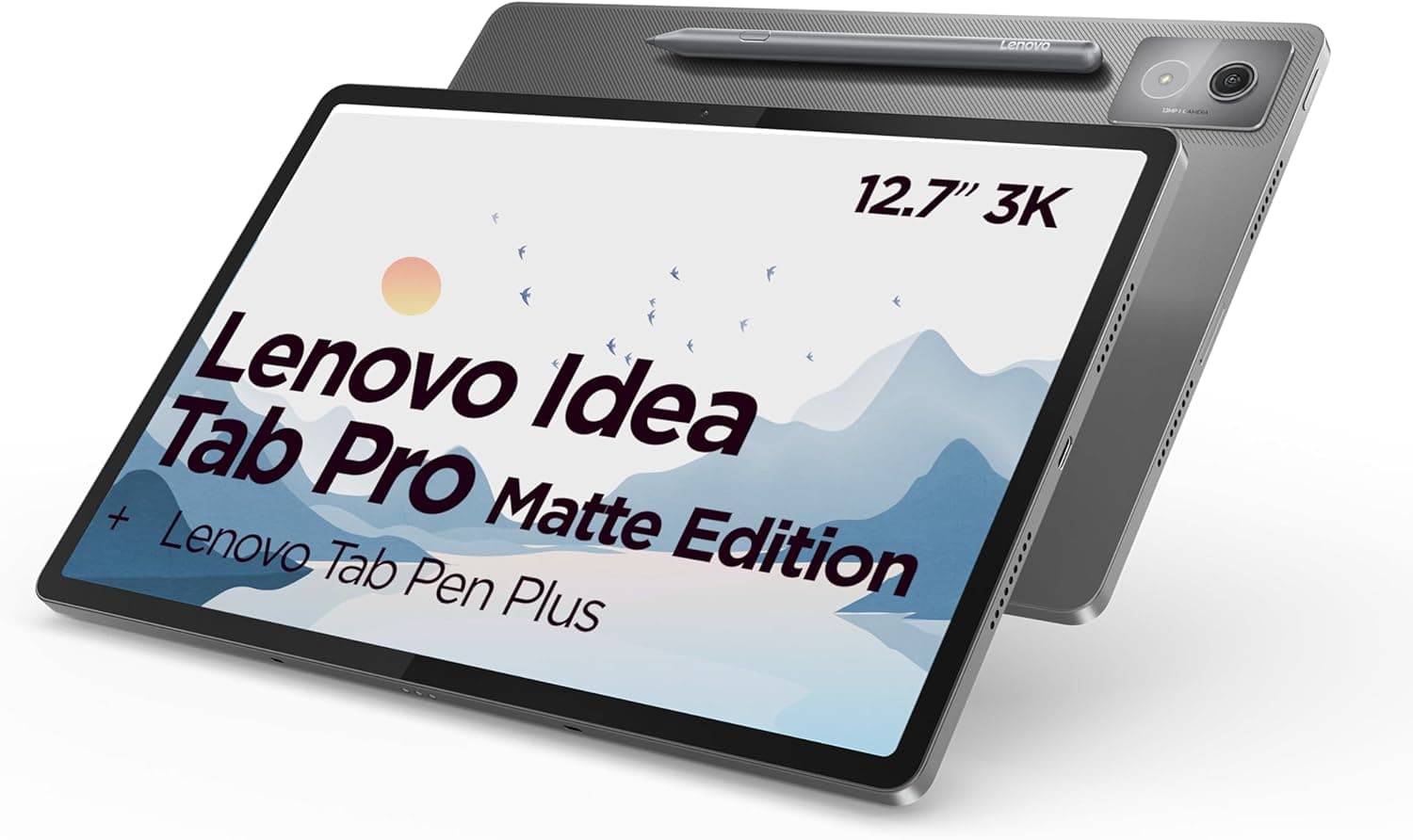 Lenovo Idea Tab Pro Tablet 12,7" 3K edição Matte (MediaTek Dimensity 8300, 8 GB RAM, 128 GB UFS 3,1, 144 Hz, Wi-Fi 6E, Bluetooth 5.3, Android 14) cinzento lua