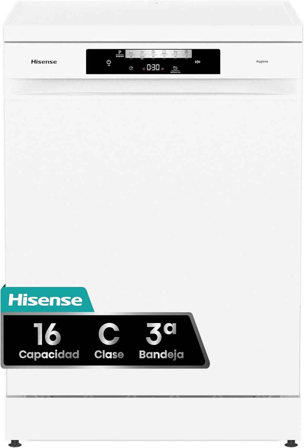 Hisense HS643C90W | Máquina de lavar loiça livre instalação 16 conjuntos com terceira bandeja e programas automáticos, branca