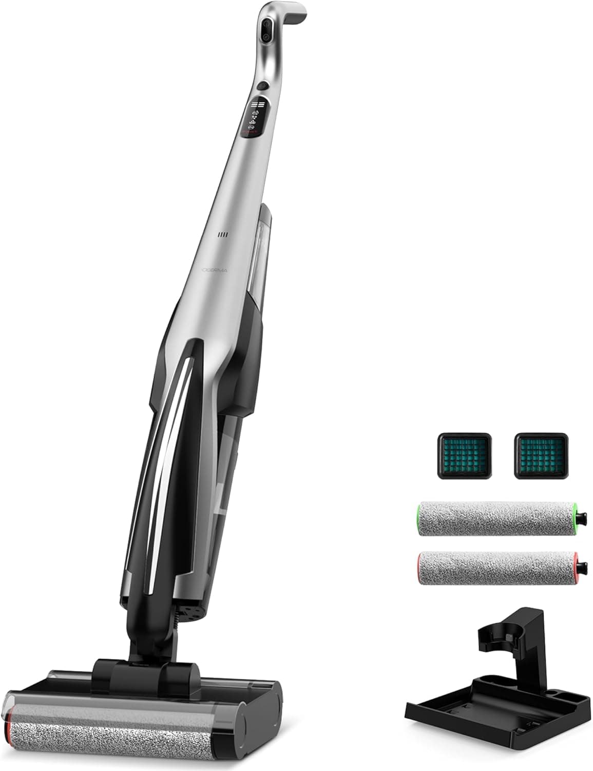 Deerma DEM-VX96W Aspirador a seco e húmido sem fios com autolimpeza, 150 W, ideal para animais de estimação e pisos rígidos
