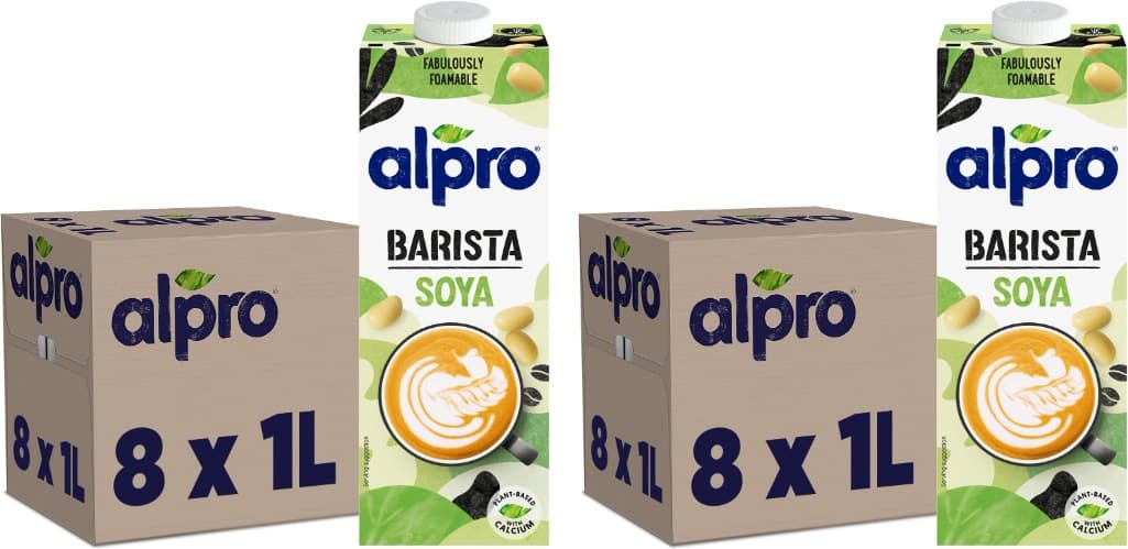 Alpro Barista | Bebida de soja vegetal para café, 1 L x 16