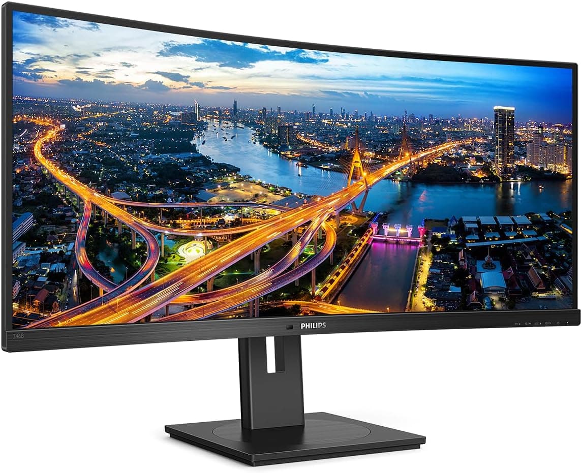 Philips Monitor 346B1C/00 - 34" UHD, USB-C, 100Hz, 5 ms, VA, FlickerFree, Mode Low Blue (3440 x 1440, 300 cd/m, HDMI 1x2.0, Displayport 1 x 1,2), preto