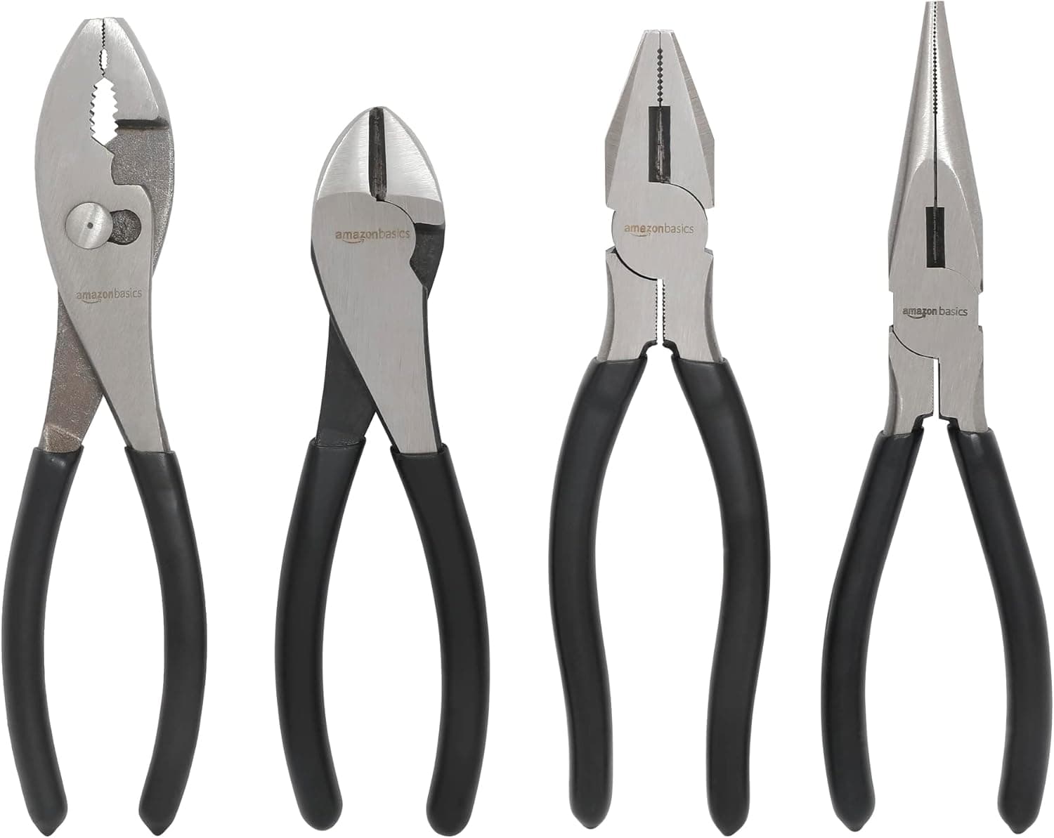 Amazon Basics Alicate de corte ferramentas manuais, 4 unidades, preto e prateado