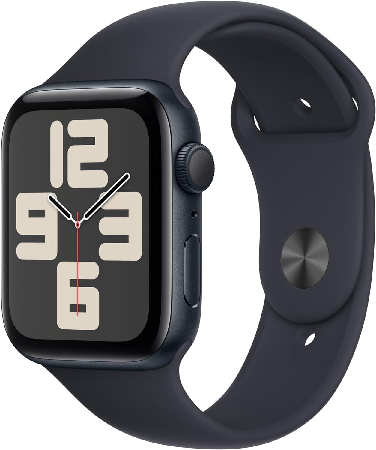 Apple Watch SE de 2.ª geração, 2023 [GPS] Smartwatch com caixa de alumínio colorida média noite de 44 mm e correia desportiva cor média noite - tamanho S/M. Monitor de treino e sono, ecrã Retina
