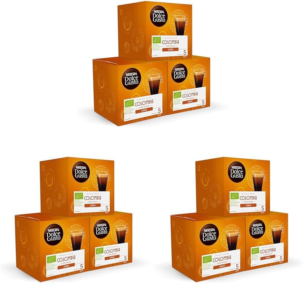 Dolce Gusto NESCAFÉ Colômbia origens, ecológico, intensidade 5, pack 3 x 12 - Total: 36 cápsulas (embalagem de 3)
