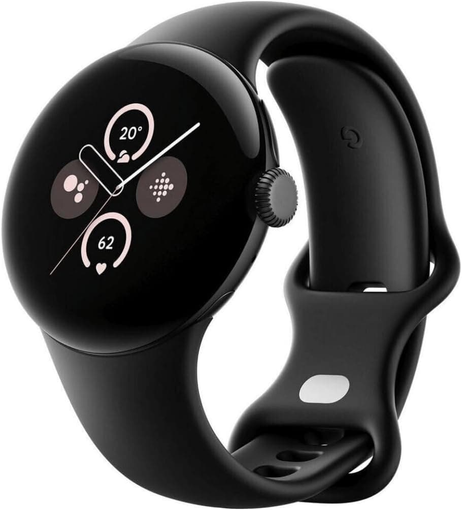 Google Pixel Watch 2 – O melhor Fitbit: Monitor de frequência cardíaca, gestão do stress, funções de segurança, Android, caixa de alumínio preto mate, pulseira desportiva em obsidiana