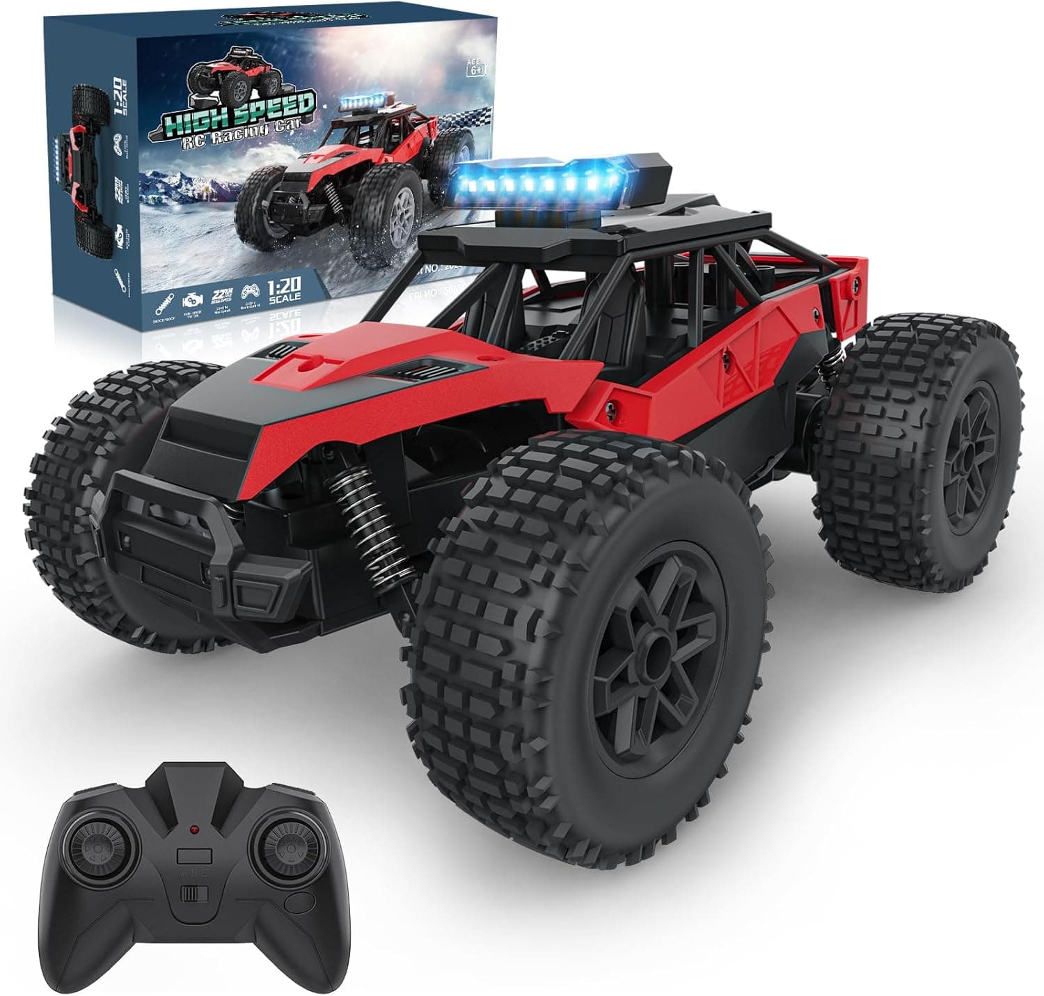 Carro telescópico todo-o-o-terreno, carro RC Radiocontrol Monster Truck Offroad 2,4 GHz de alta velocidade 22 km/h brinquedo crianças 6 7 8 9 10 11 12 anos presente aniversário jogo exterior remoto