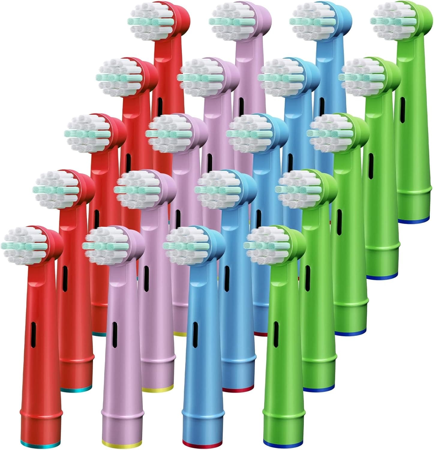 GENKENT 20 cabeças de escova de dentes para crianças compatíveis com escovas de dentes elétricas Braun Oral B Kids, cerdas extra macias para pessoas sensíveis