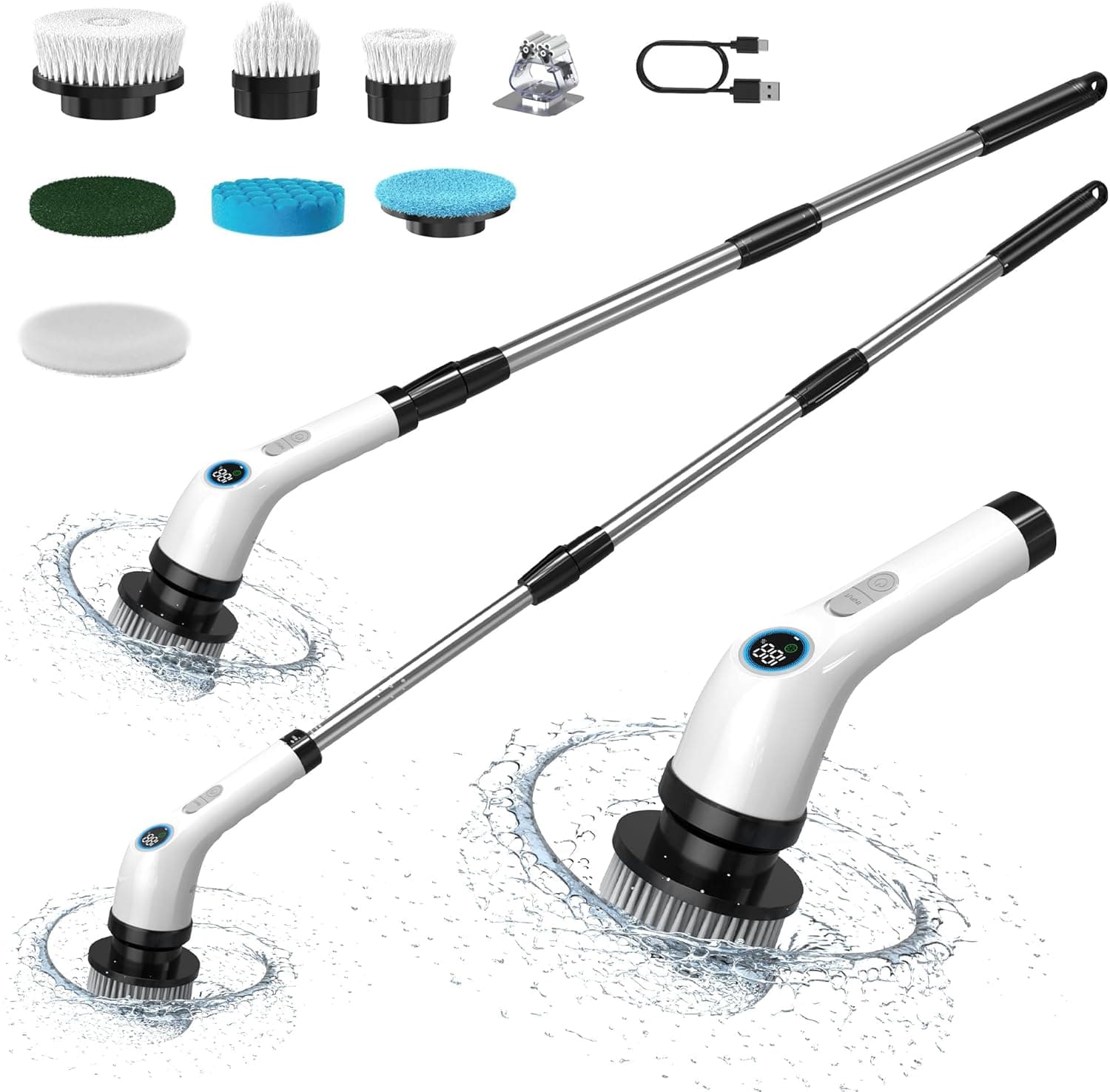 Escova de limpeza elétrica para casa, casa Electric Spin Scrubber sem fios com bateria, escova de limpeza elétrica para casa de banho, lava-louça terraço, escova de limpeza elétrica Spin