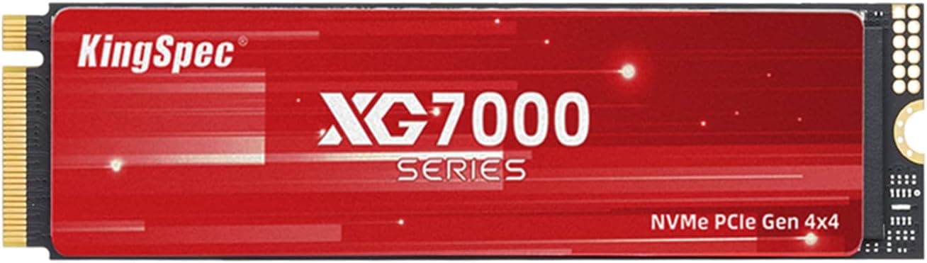 Kingspec 2TB M.2 SSD 2280 NVMe PCIe Gen4x4, velocidade de leitura até 7400 MB/s, 3D NAND Flash Internal SSD - PS5/PC compatível