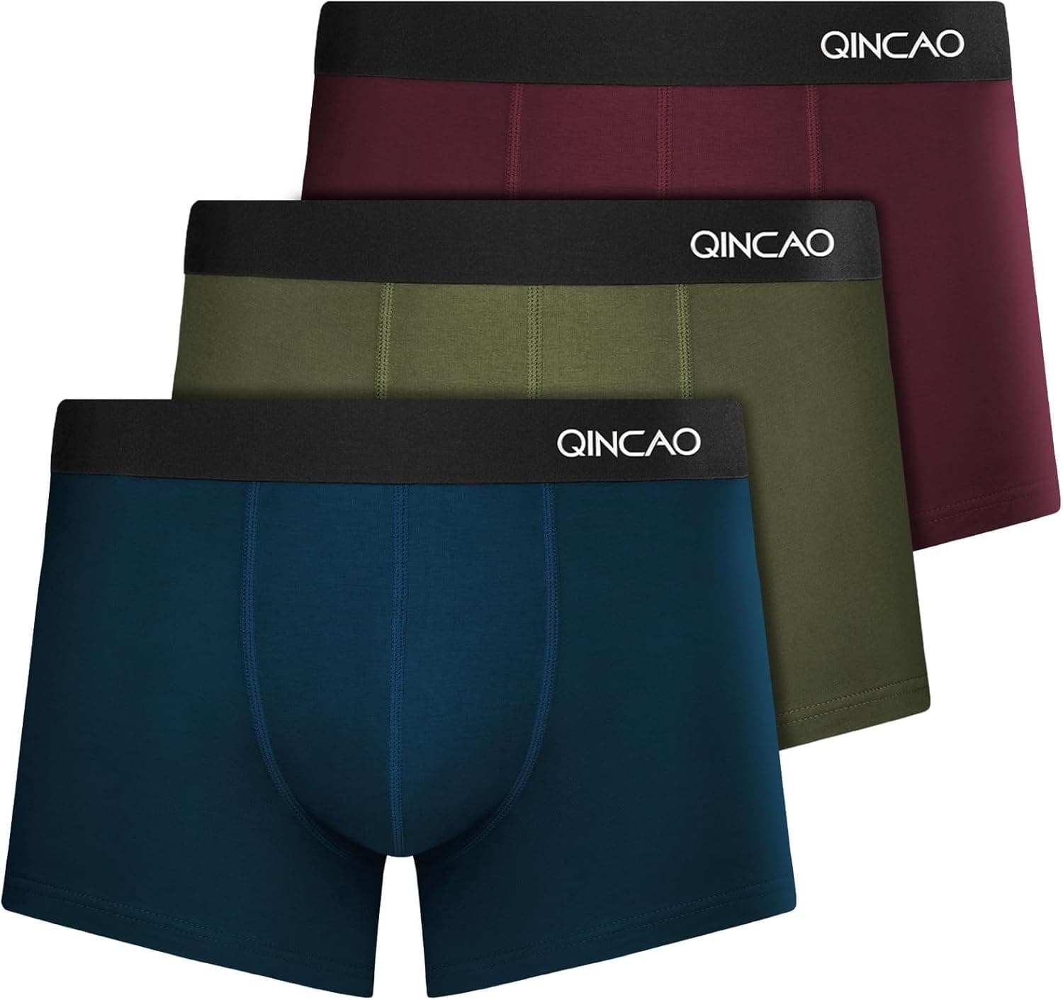 Boxers Masculinos QINCAO Algodão Pacote de 3 Boxers Masculinos Super Confortável 