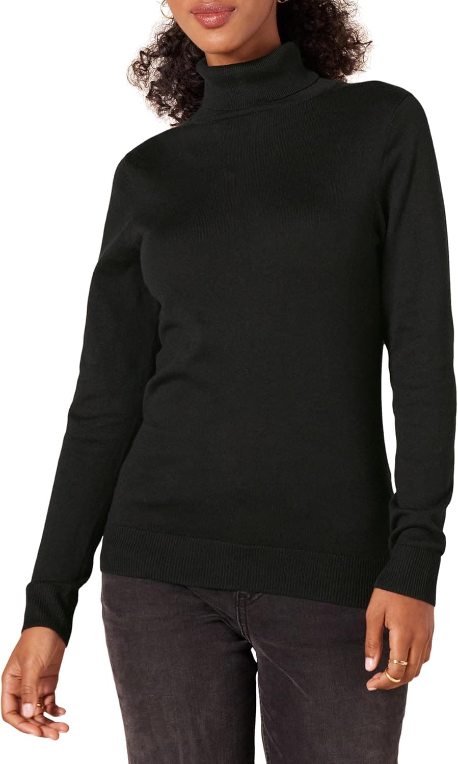 Amazon Essentials Camisola de gola alta, leve e de ajuste clássico para mulher