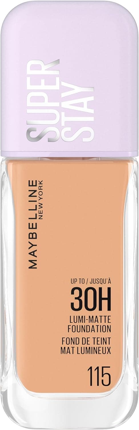 Maybelline Nova Iorque Base de maquilhagem, até 30 H, acabamento fosco luminoso, Lumi Matte, tom 115