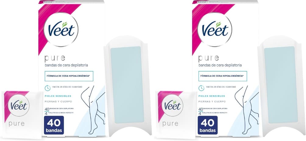 Veet Bandas de Cera, 40 Unidades x 2