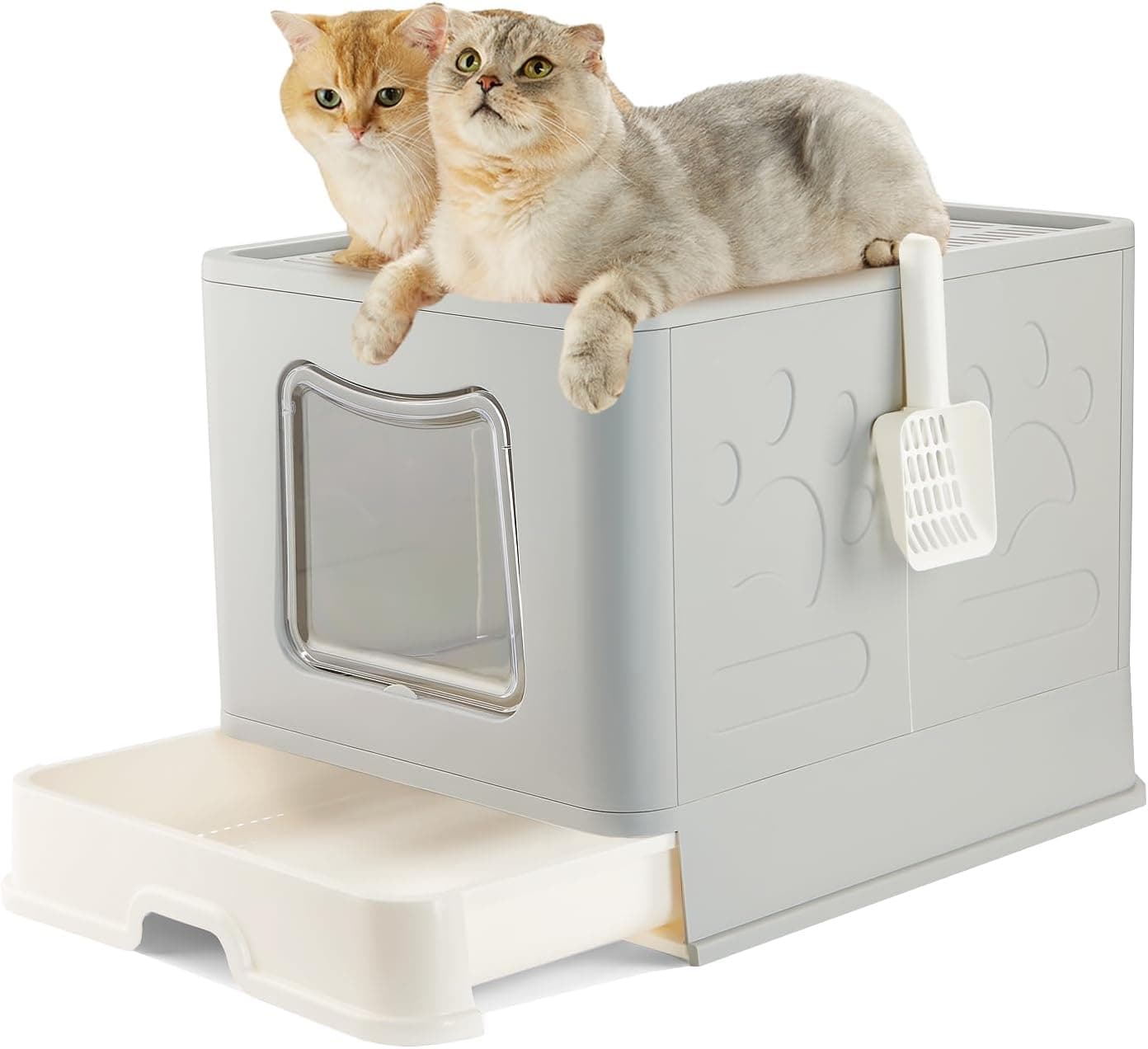 Pawsayes Bandeja de areia para gatos, extra grande com tampa