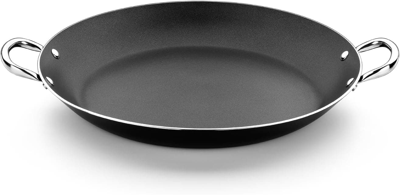 MONIX Resistent Plus Paeleira de alumínio com antiaderente 38 cm, adequada para todos os tipos de fogões incluindo indução