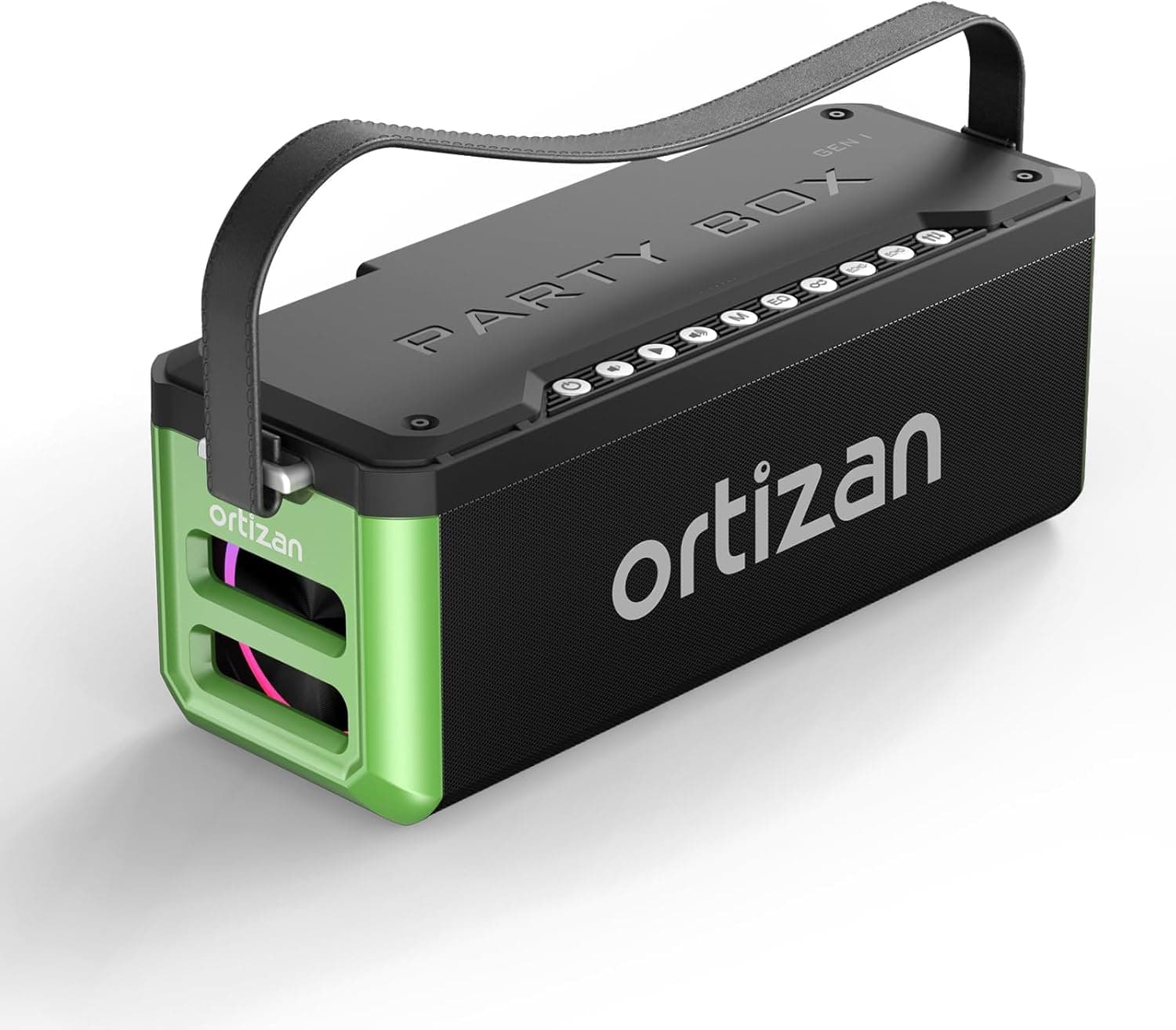 Ortizan M10 | Coluna Bluetooth portátil de 100 W com subwoofer, impermeável IPX7 e luzes LED para festas e exteriores