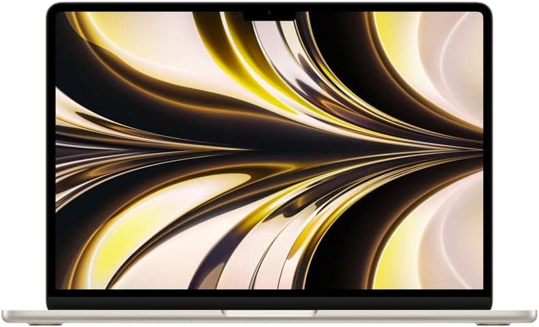 Apple 2024 MacBook Air Computador portátil com chip M2: Ecrã líquido com ecrã Retina de 13,6 polegadas, 16 GB de RAM, 256 GB de armazenamento SSD, teclado retroiluminado, cor branca estrela