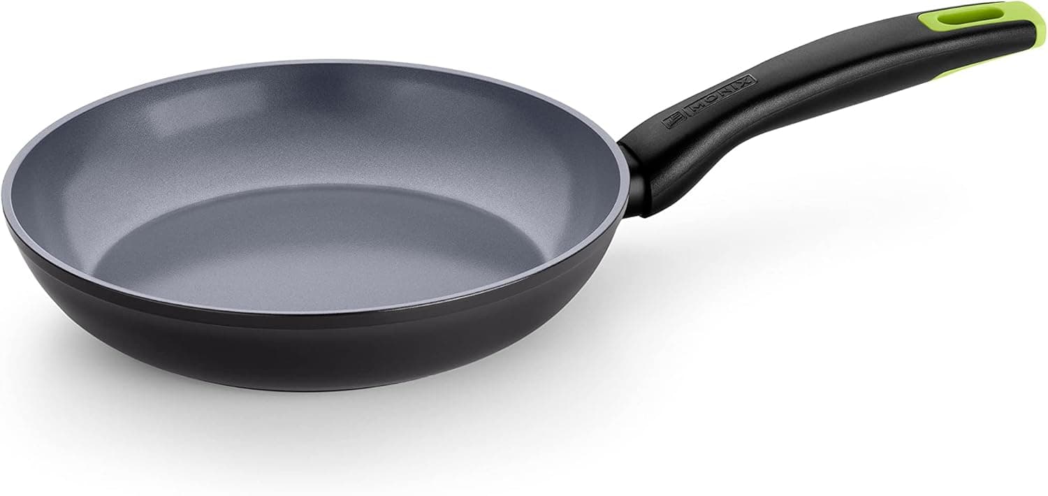MONIX Frigideira Eco Nature 22 cm, alumínio forjado reciclado, cerâmica antiaderente reforçada, adequada para todos os tipos de cozinha e indução