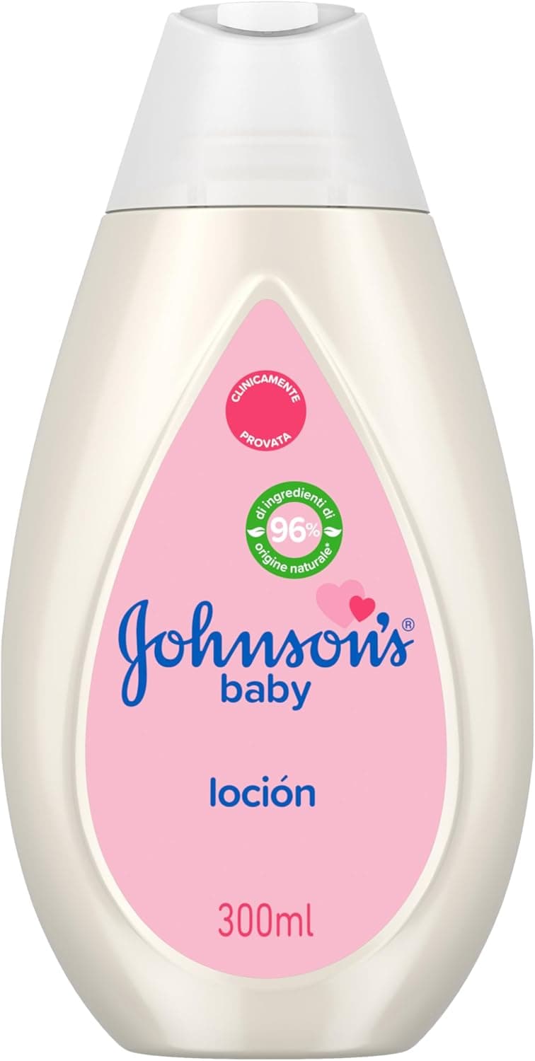 Johnson's Baby Creme hidratante corporal (1 x 300 ml), creme para bebés recém-nascidos com óleo de coco, loção que protege contra a secura, hidratação de 24 h