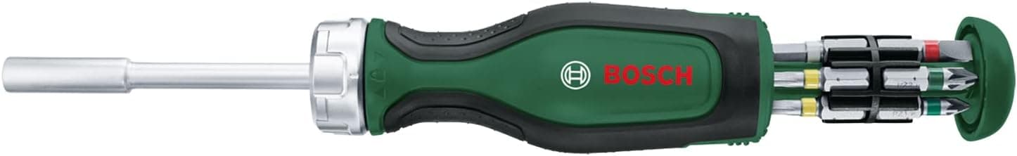 Bosch Chave de fendas com 12 pontas (alto torque para aparafusamento eficiente e de alta intensidade; depósito de pontas emergente; inclui 12 pontas; suporte de ponta magnético) - Amazon Edition