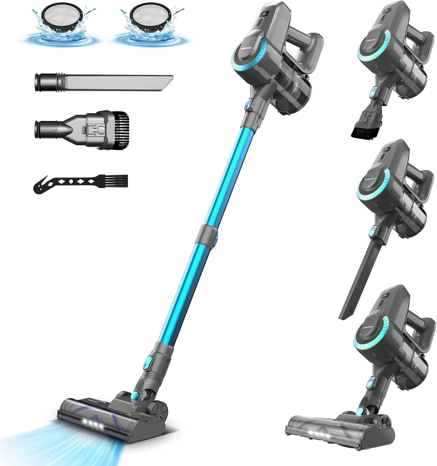 Aspirador de pó sem fios potente de 25 kpa/50 min, aspirador de pó sem fio ultraleve, aspirador de pó portátil, aspirador de pó sem fio adequado para pelos de animais de estimação, carpetes e pisos duros