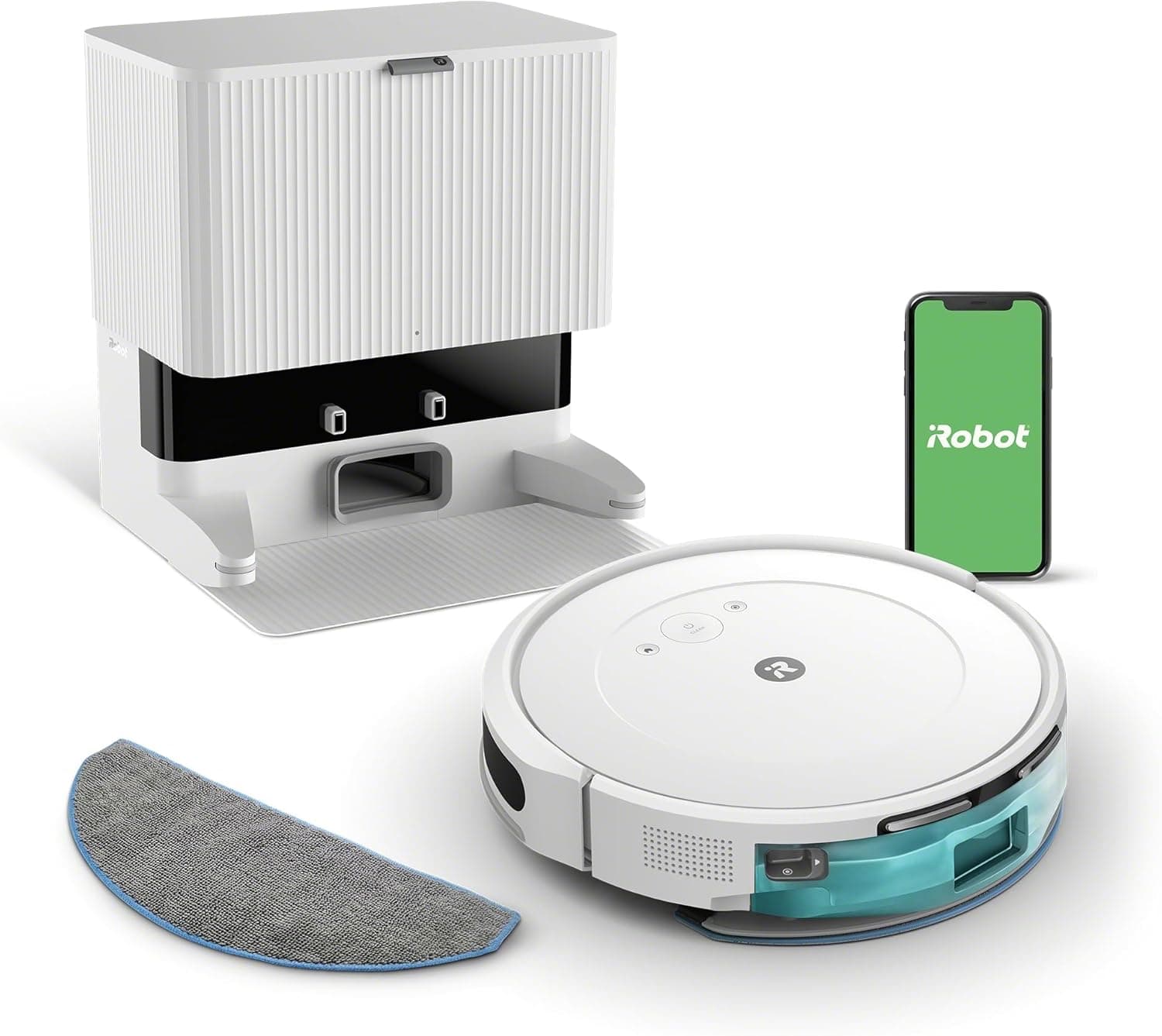 iRobot Roomba Combo 2 essencial e base AutoEmpty com auto-esvaziamento para 60 dias, robot aspirador e esfrega do chão, 4 fases limpeza, poderosa aspiração e limpeza, 4 níveis de sucção