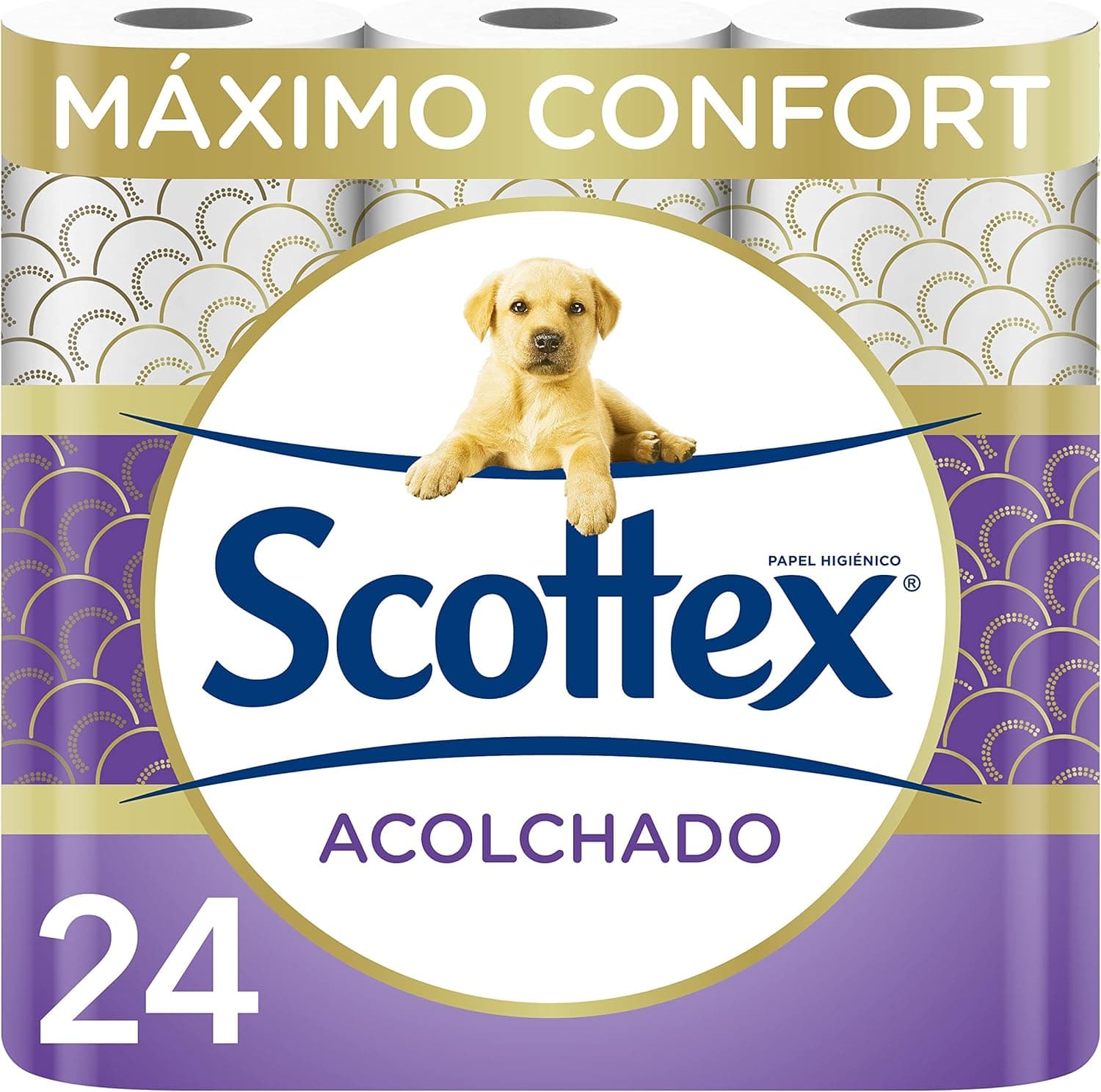 Scottex Acolchoado papel higiénico seco 24 rolos