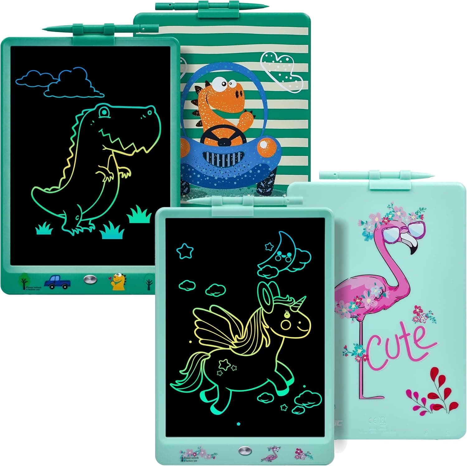 DYNASONIC DYNA-PM 2 Pcs 10 Inch LCD Writing Board para crianças | Quadro de escrita magnético para desenhar