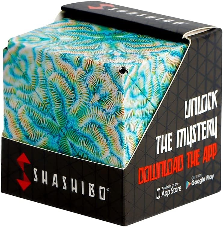 SHASHIBO Cubo Transformável - Cubo anti-stress patenteado e premiado com 36 ímanes de Terra Raras - Transforma em mais de 70 formas (Undersea)