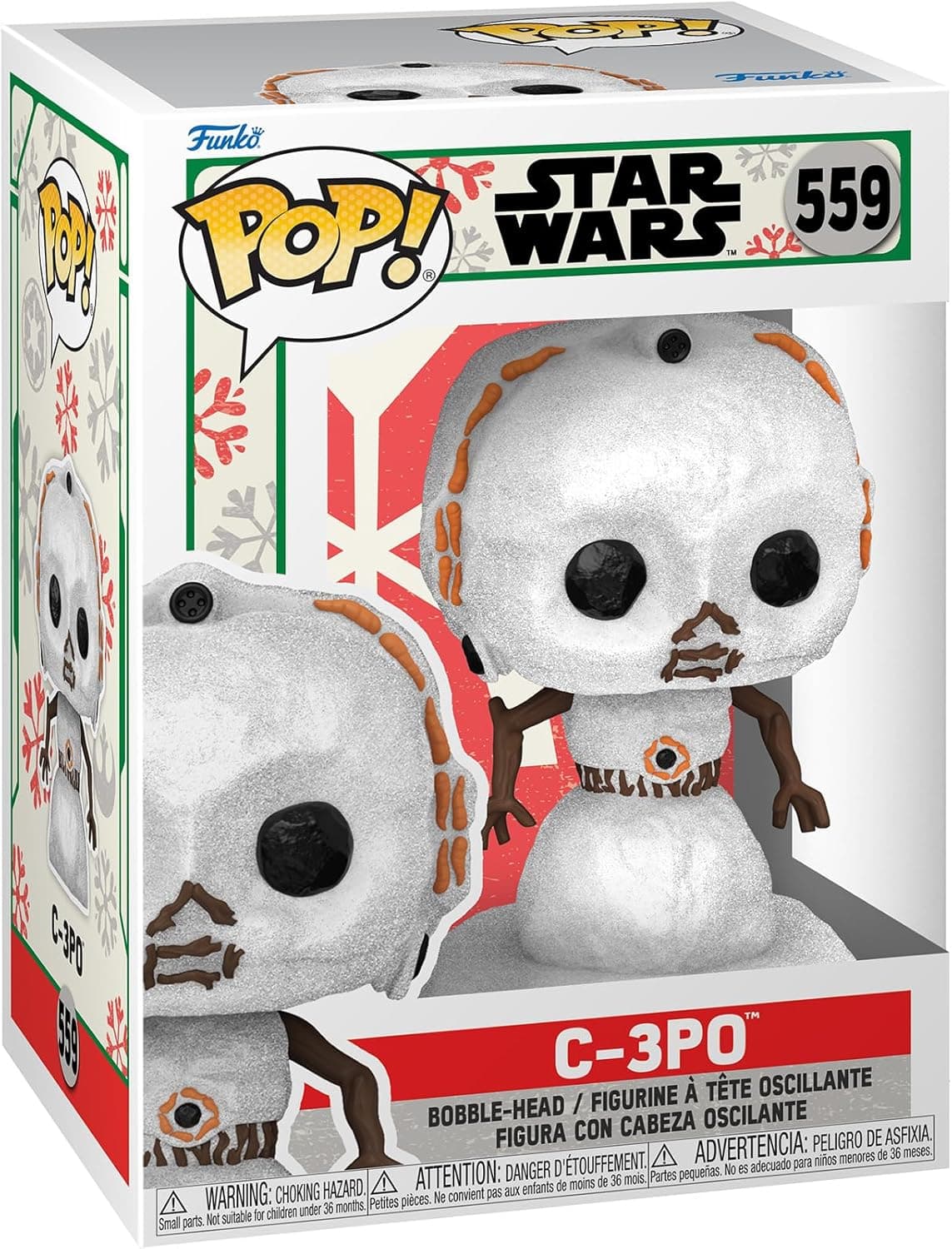 Funko Pop! Star Wars: Holiday - C-3PO - Boneco de neve - figura de vinil colecionável - ideia de presente- Mercadoria oficial