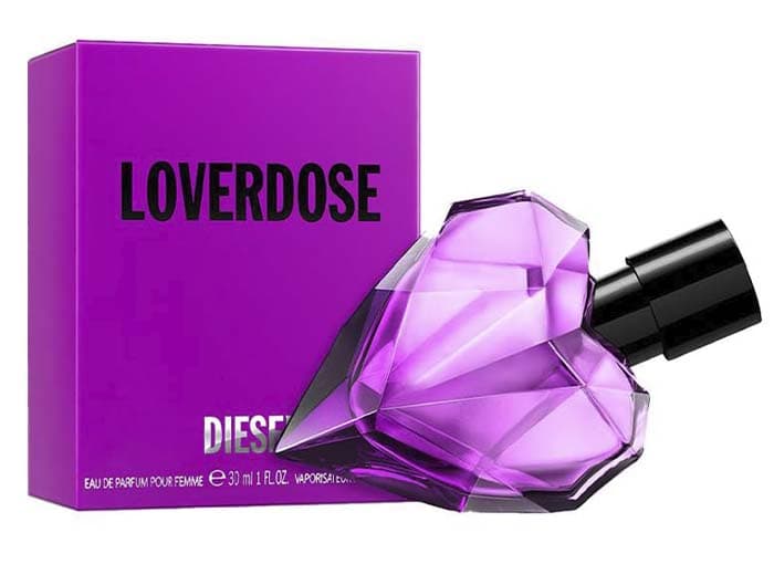 Diesel Loverdose, água de perfume para mulher em spray pulverizador, fragrância floral, 30 ml