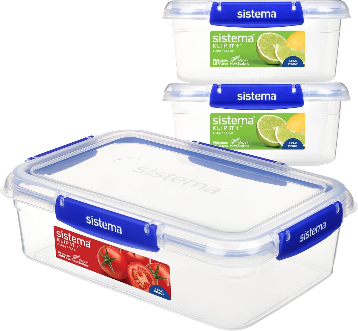 Sistema 82039 Conjunto de 3 caixas herméticas - uma de 2,2L e duas de 1L