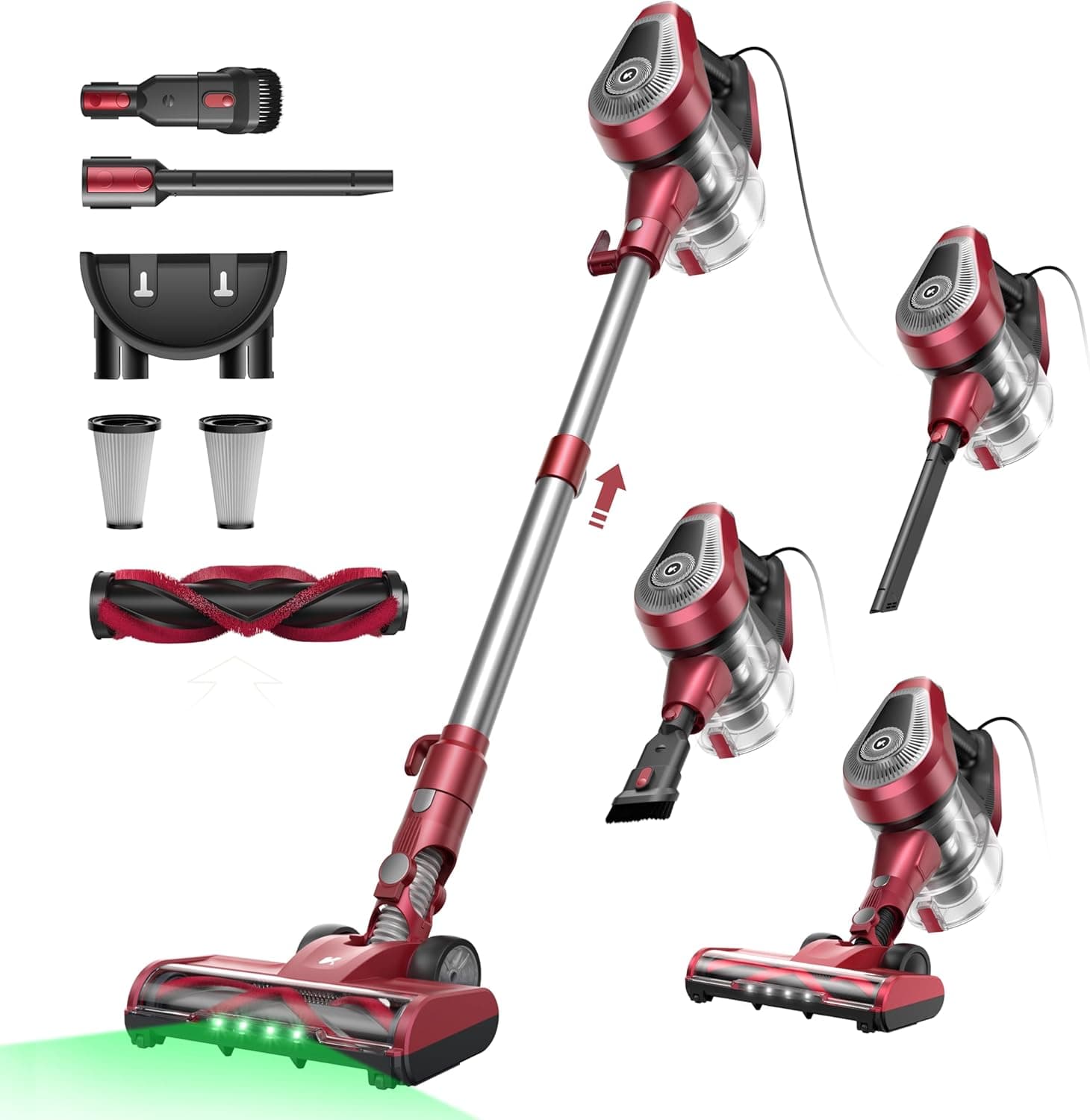 Vexilar C8 | Aspirador vertical com 600 W e depósito de 1,5 L, 3 em 1, cabo de 7 m para pêlos de animais, tapetes e pavimentos