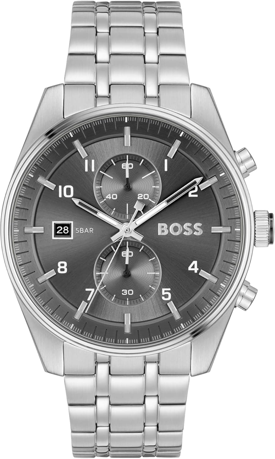 BOSS Relógio cronógrafo de quartzo para homem coleção SKYTRAVELLER com correia em couro ou aço inoxidável