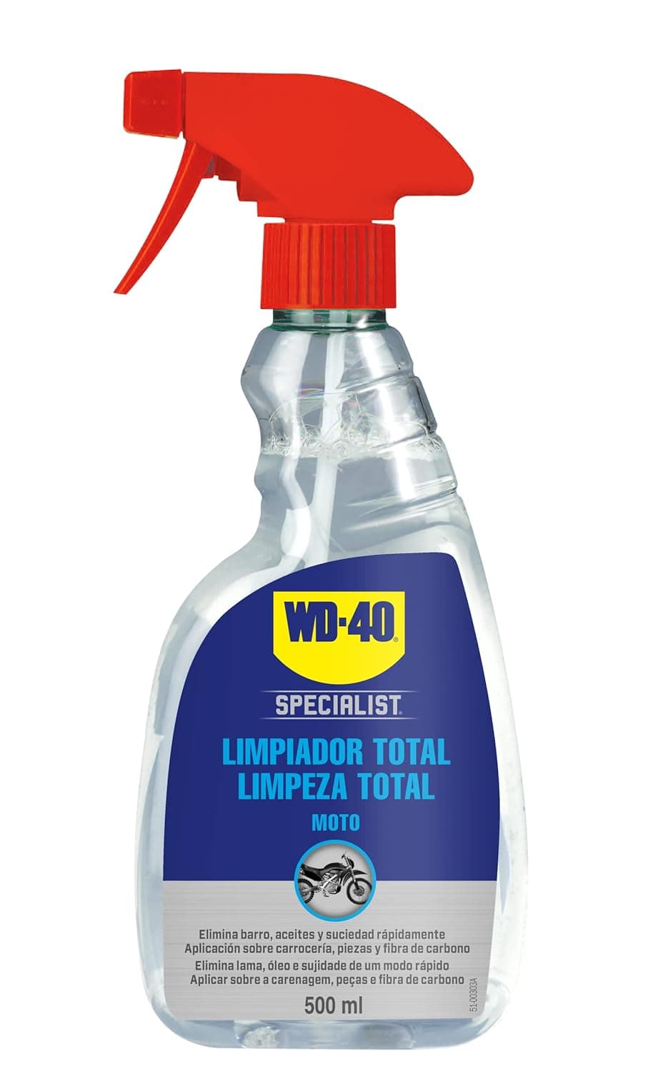 WD-40 34241 Limpador total para motocicleta, cor transparente, 500 ml