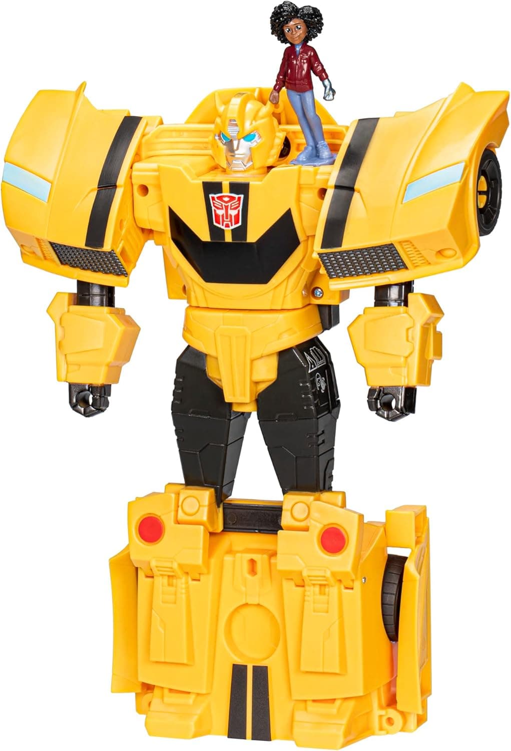 Transformers Figuras EarthSpark - Figura do trocador de rotação Bumblebee de 20 cm com figura de mau alto de 5 cm, a partir de 6 anos