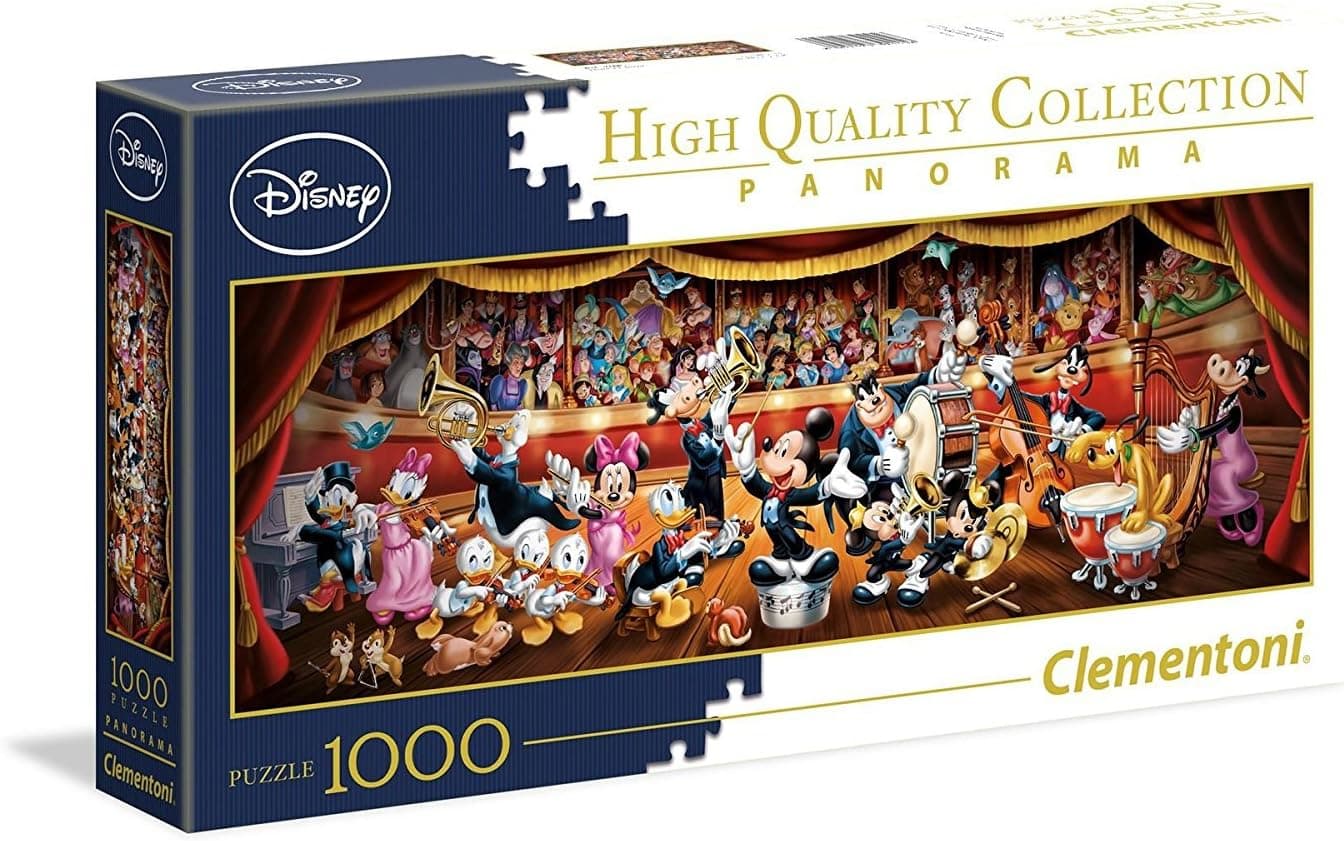 Clementoni Puzzle Panorama Disney Orquesta, multicolorido, 1000 peças