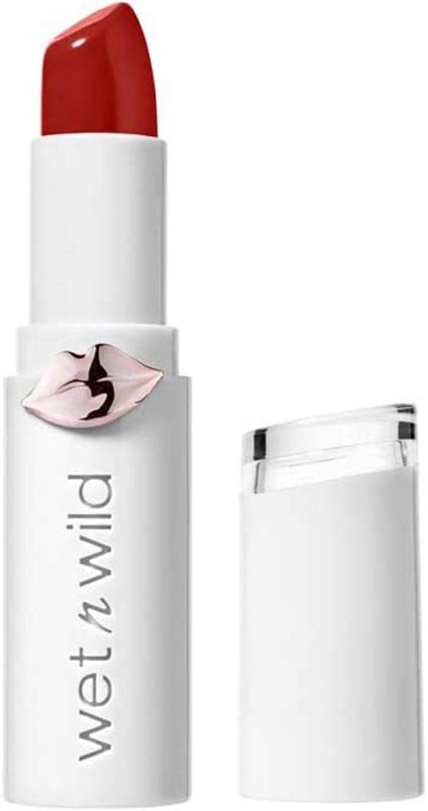 Wet n Wild - MEGALAST LIPSTICK - Barra de lábios hidratante com cor intensa, com acabamento brilhante - longa duração - vegana - Fire-Fighting, acabamento brilhante 