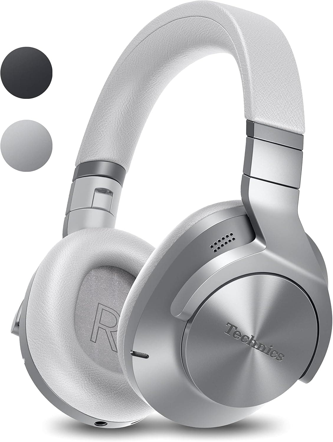 Technics EAH-A800E-S Auriculares sem fios Bluetooth Over Ear, com cancelamento de ruído e microfone, até 50 horas de reprodução, prata