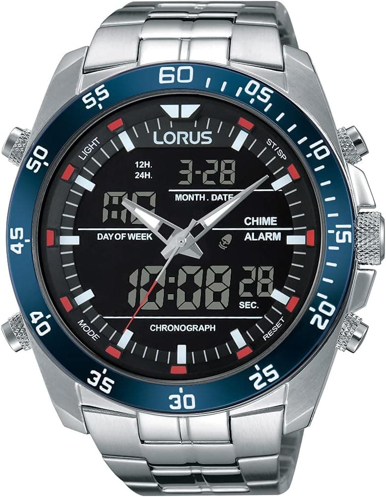 Lorus RW623AX5 | Relógio analógico digital masculino com bracelete metálica