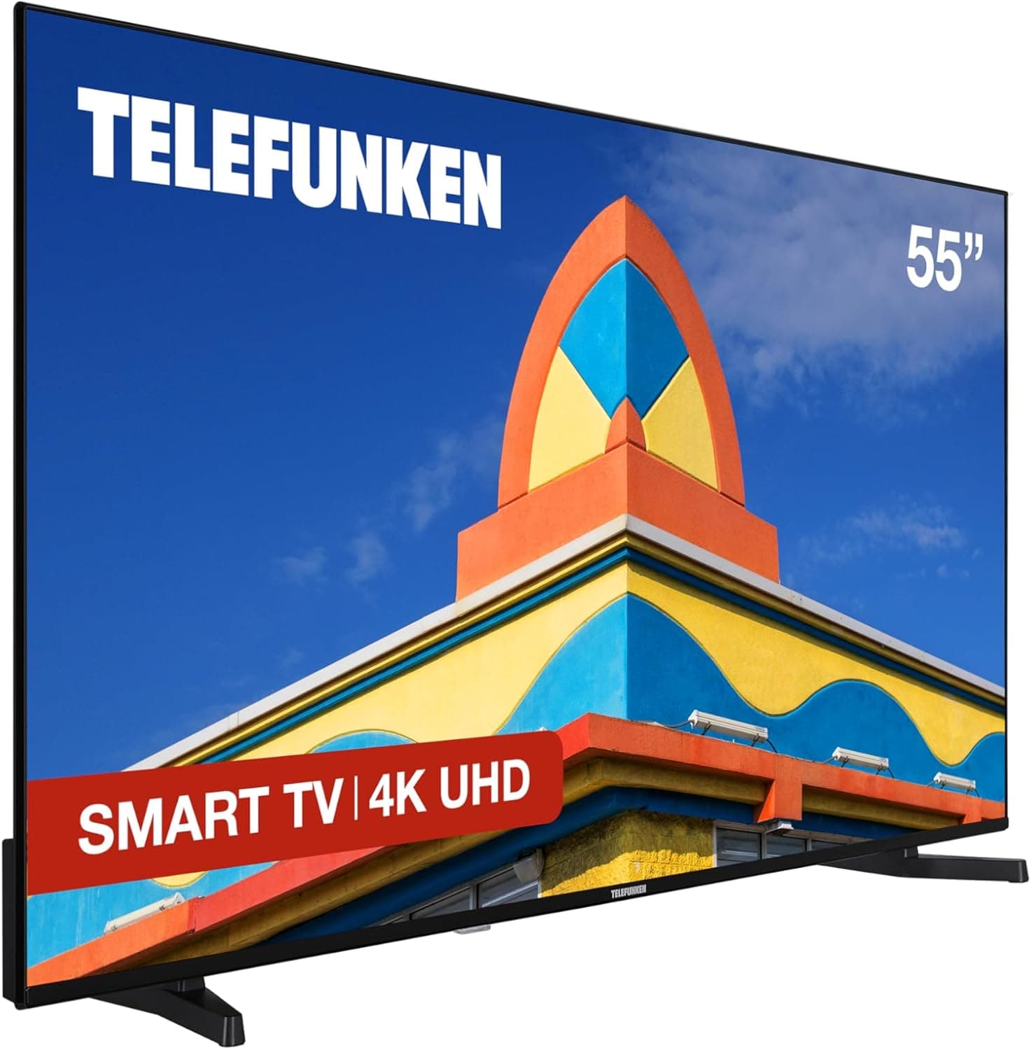 Telefunken 55DTUV725 2025 55" Smart TV 4K Ultra HD HDR 3840 x 2160, visão Dolby, design sem molduras, áudio Dolby