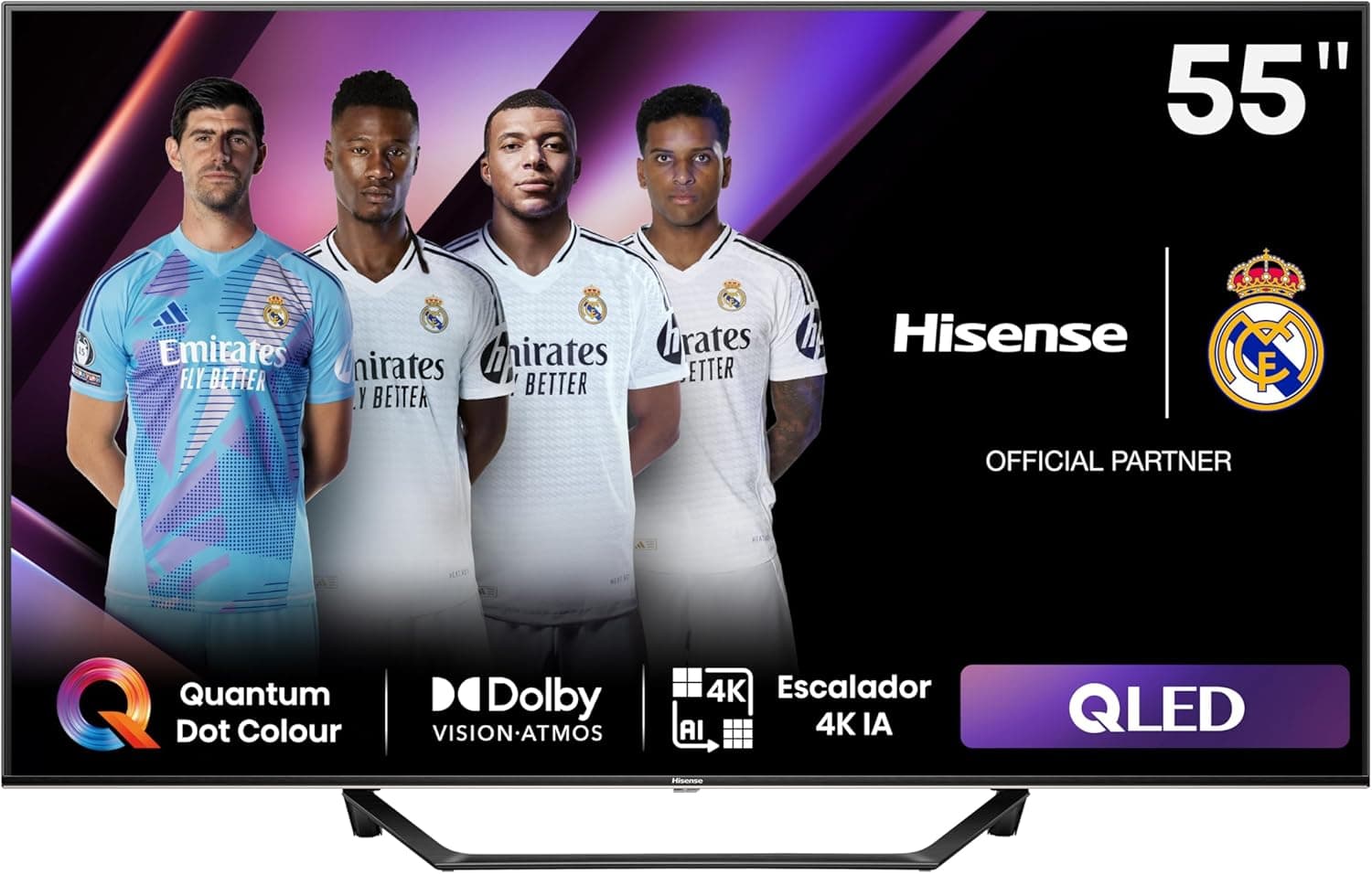 Hisense 55A7NQ QLED Smart TV, 55 polegadas, com Quantum Dot Colour, 60Hz VRR 120 fps, visão Dolby, Bluetooth & HDMI, partilhar na televisão, Alexa Built-in (Novo 2024)