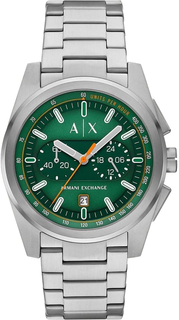 Relógio Armani Exchange para homem, movimento de quartzo e caixa de 42 mm com bracelete em aço, pele ou silicone
