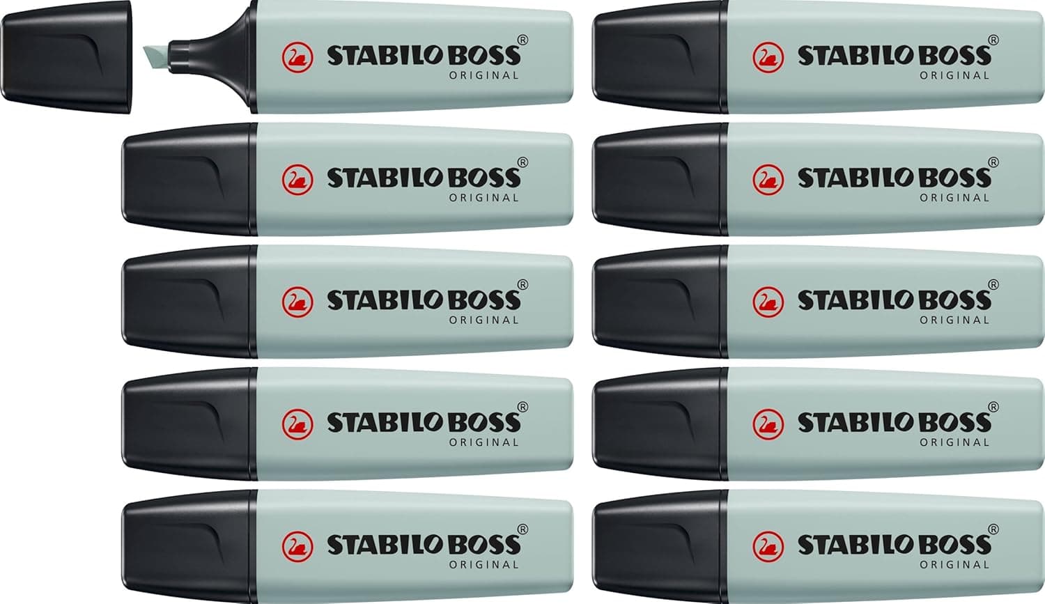 STABILO BOSS ORIGINAL NatureCOLORS | Caixa com 10 marcadores de texto em tons de verde e terra