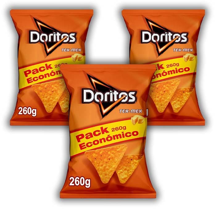 Doritos Tex Mex, natas com sabor a queijo, produto de aperitivo, bolsa familiar, 260 g