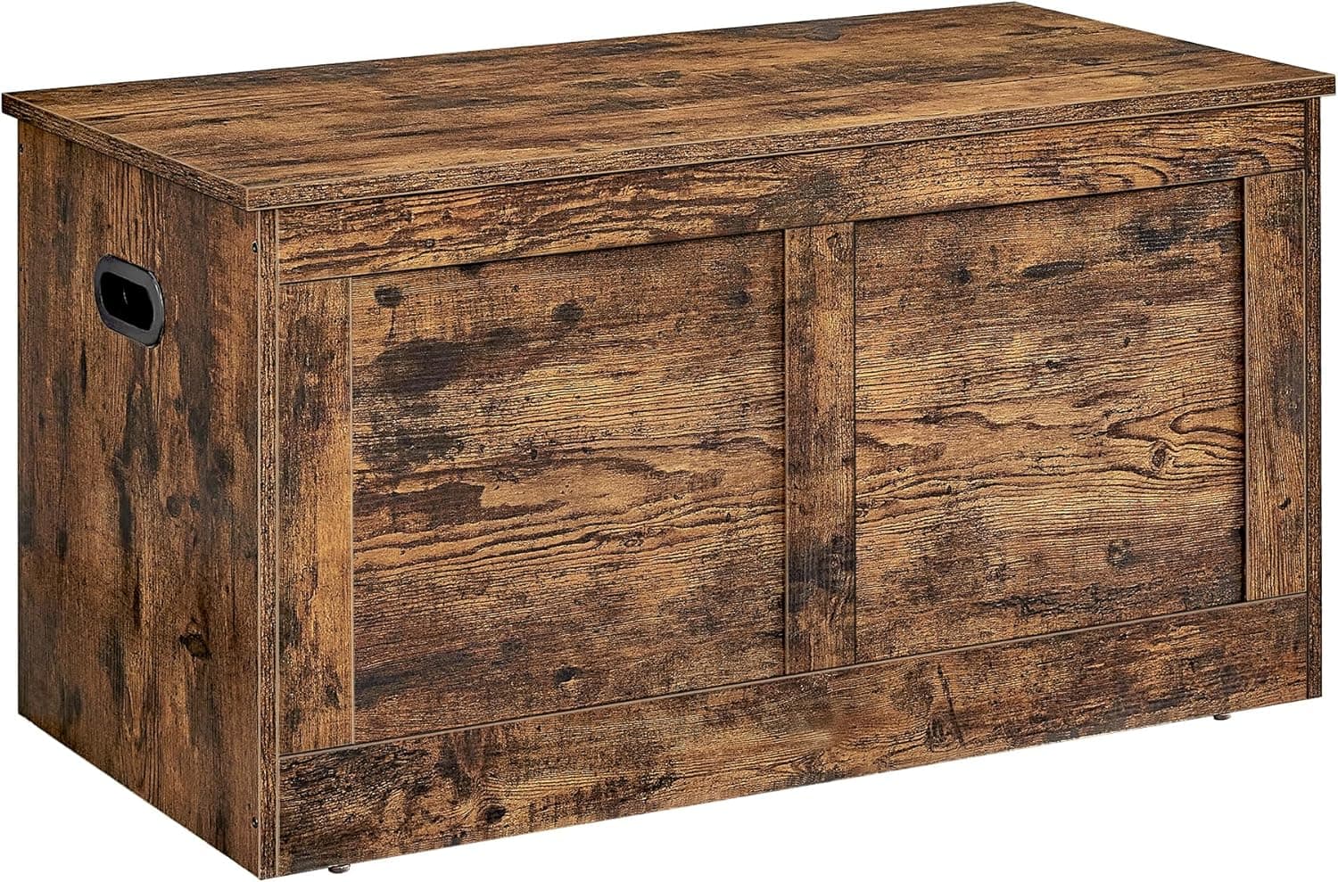 VASAGLE Caixa de arrumação com 2 dobradiças de segurança, banco para sapatos, 40 x 80 x 46,5, corredor, quarto, sala de estar, castanho rústico LSB064K01, 80L cm