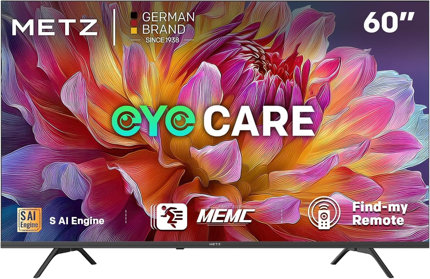 Metz 60MUF7000Z | Smart TV 60 polegadas 4K UHD com Google TV, Dolby Audio e Google Assistant