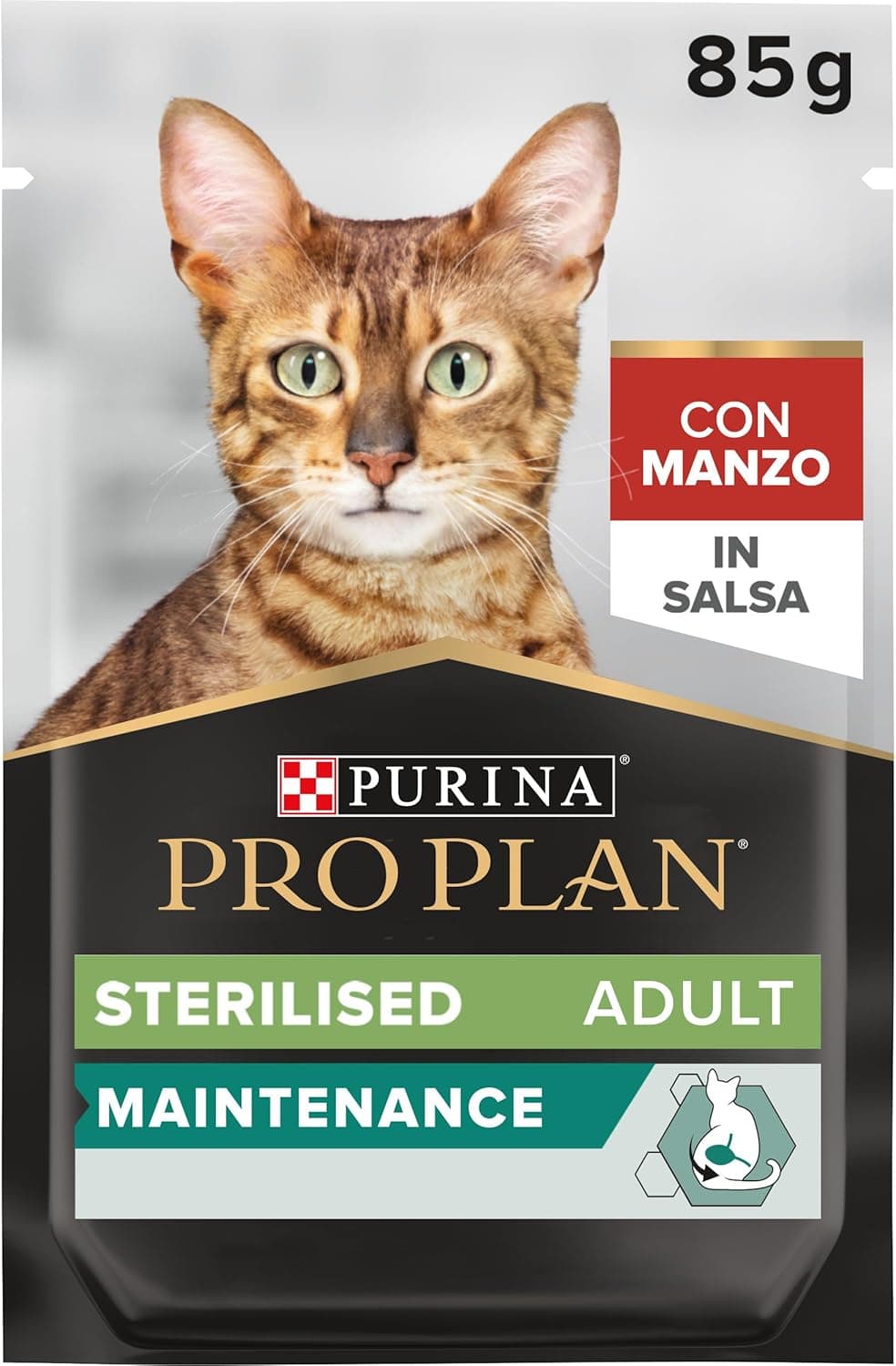 Purina Pro Plan comida húmida para gato esterilizado adulto com boi, 26 saquetas de 85 g