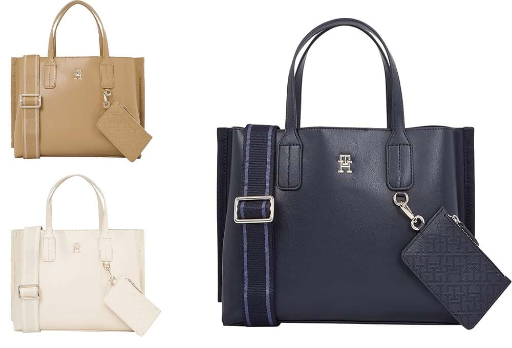 Tommy Hilfiger AW0AW17192 | Mala tote mini para mulher em azul Space Blue